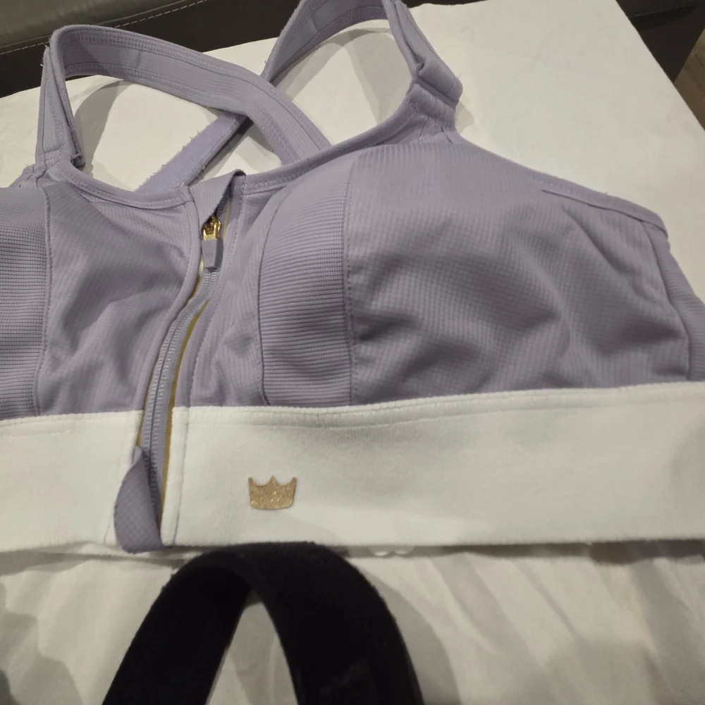 SHEFIT Cross-Back Sports Bras - Black and Light Purple - Picture 6 of 16